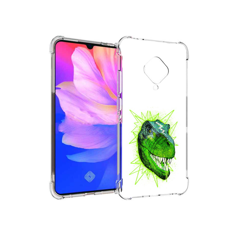 

Чехол MyPads Tocco для Vivo V17 зеленый динозавр (PT147343.378.358), Прозрачный, Tocco