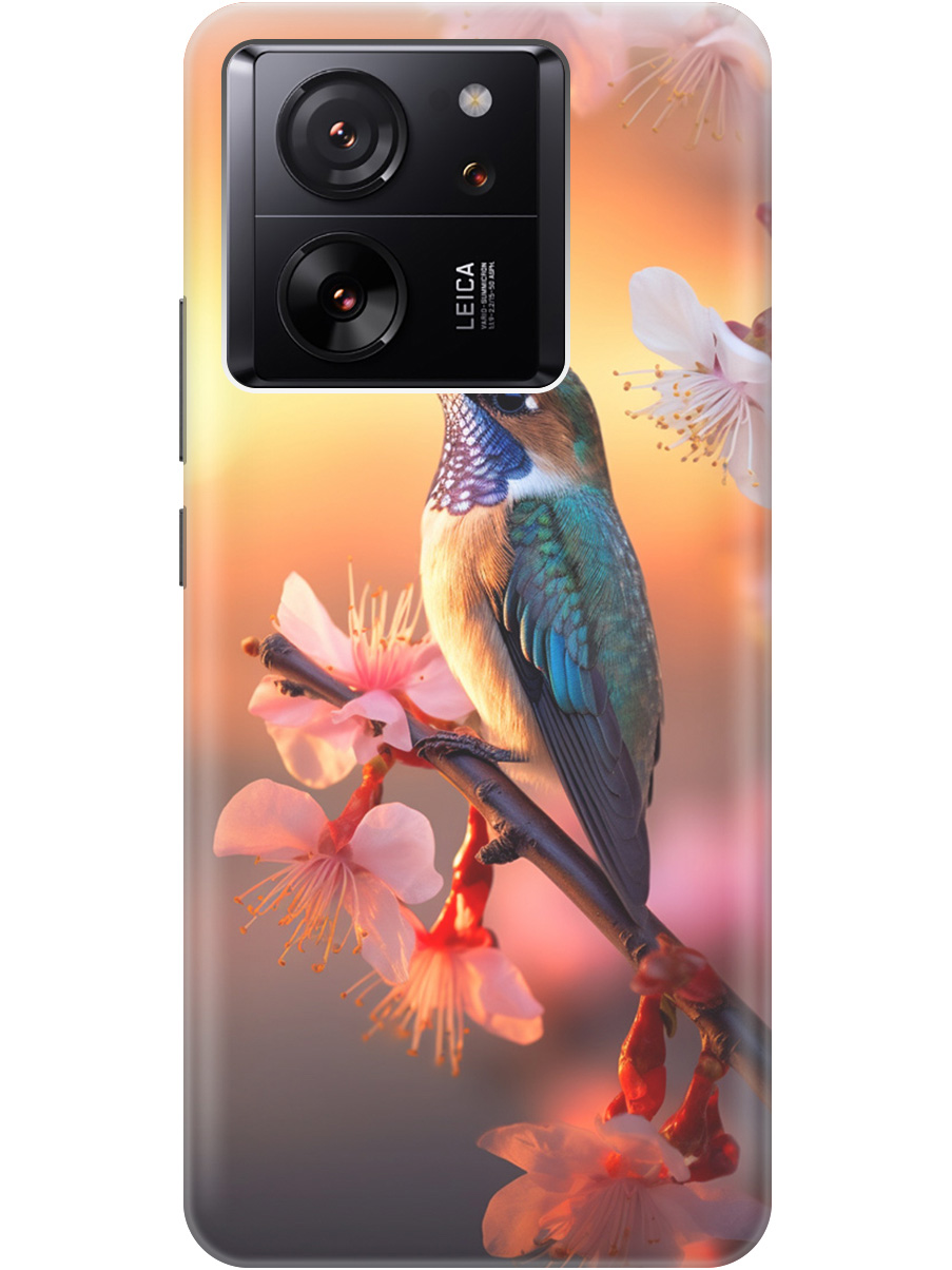 

Силиконовый чехол на Xiaomi 13T / 13T Pro с рисунком "Птичка и закат", Желтый;красный, 20001438
