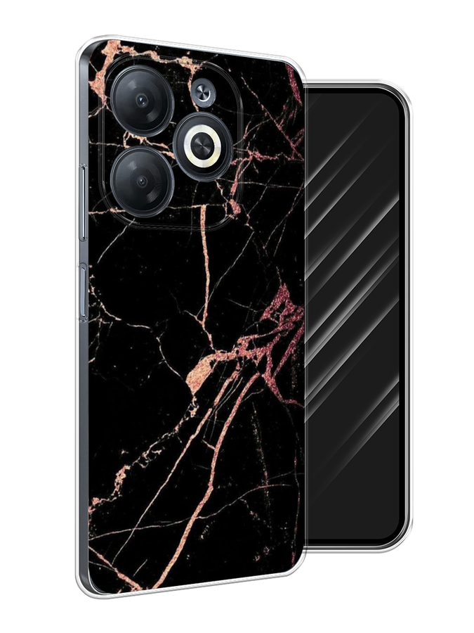 

Чехол Awog на Infinix Smart 8 "Мрамор розовое золото", Черный;розовый, 3105150-1