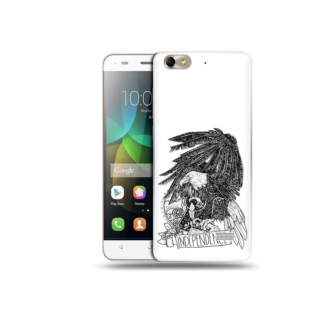 

Чехол MyPads Tocco для Honor 4C черно белый сокол (PT10946.43.688), Прозрачный, Tocco