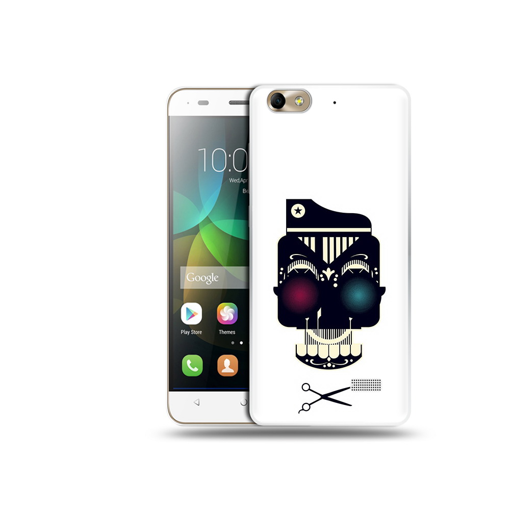 

Чехол MyPads Tocco для Honor 4C черно белый скелет с яркими глазами (PT10946.43.687), Прозрачный, Tocco