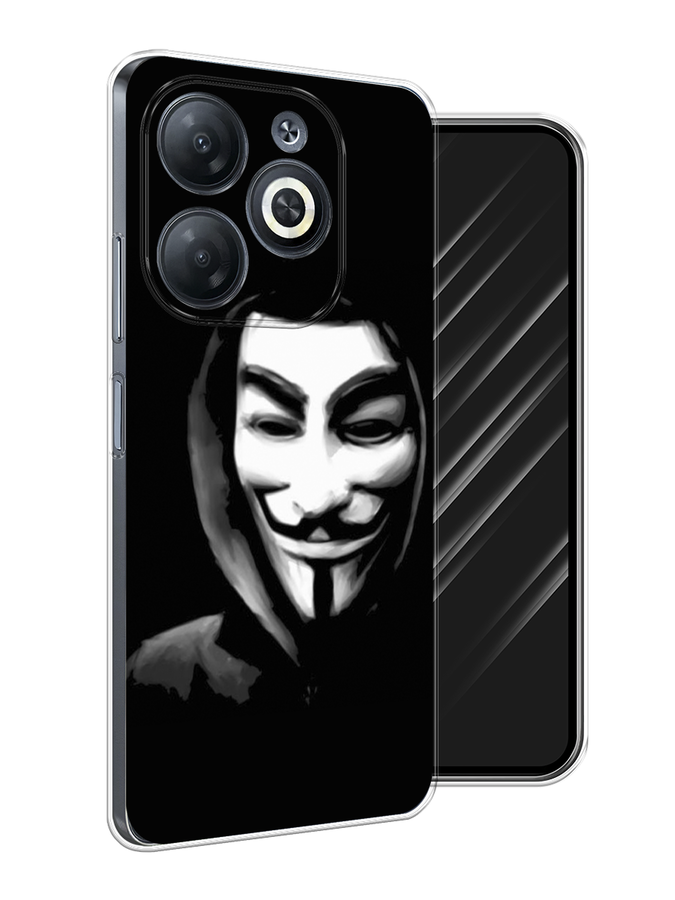 

Чехол Awog на Infinix Smart 8 "Анонимус", Черный;серый;белый, 3105150-1