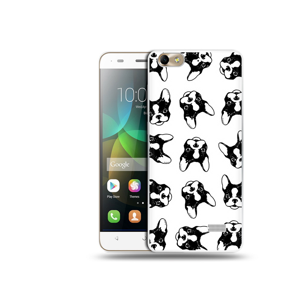 

Чехол MyPads Tocco для Honor 4C черно белые собачки (PT10946.43.683), Прозрачный, Tocco