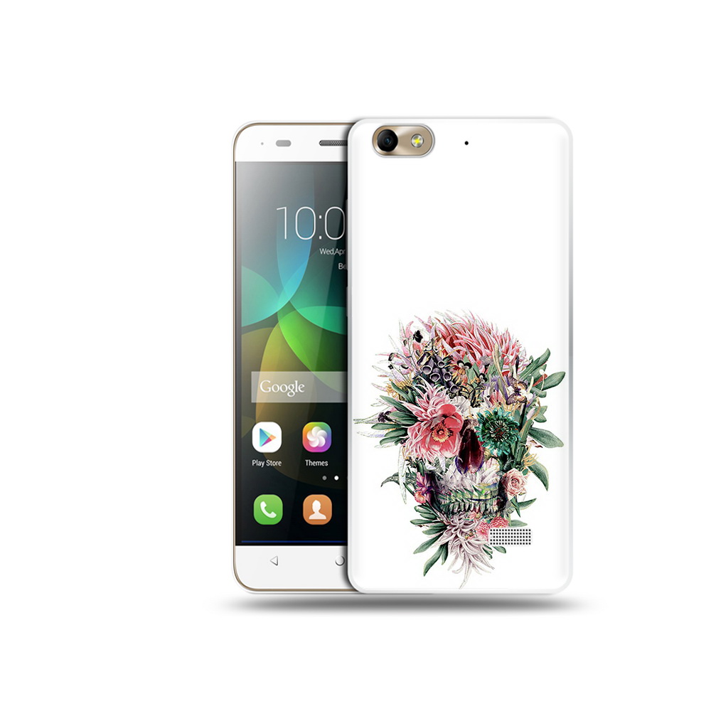 

Чехол MyPads Tocco для Honor 4C череп из цветов (PT10946.43.677), Прозрачный, Tocco