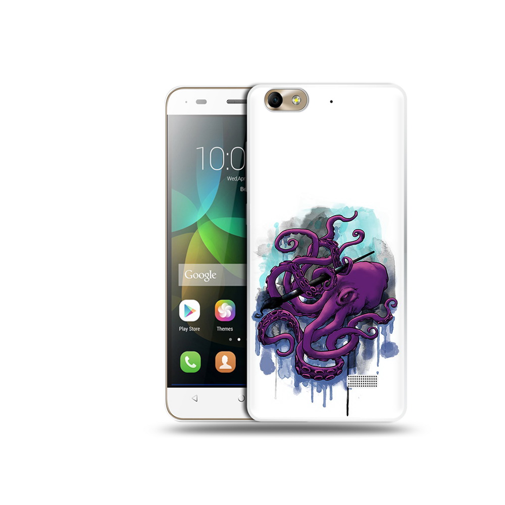 

Чехол MyPads Tocco для Honor 4C фиолетовый осьминог (PT10946.43.658), Прозрачный, Tocco