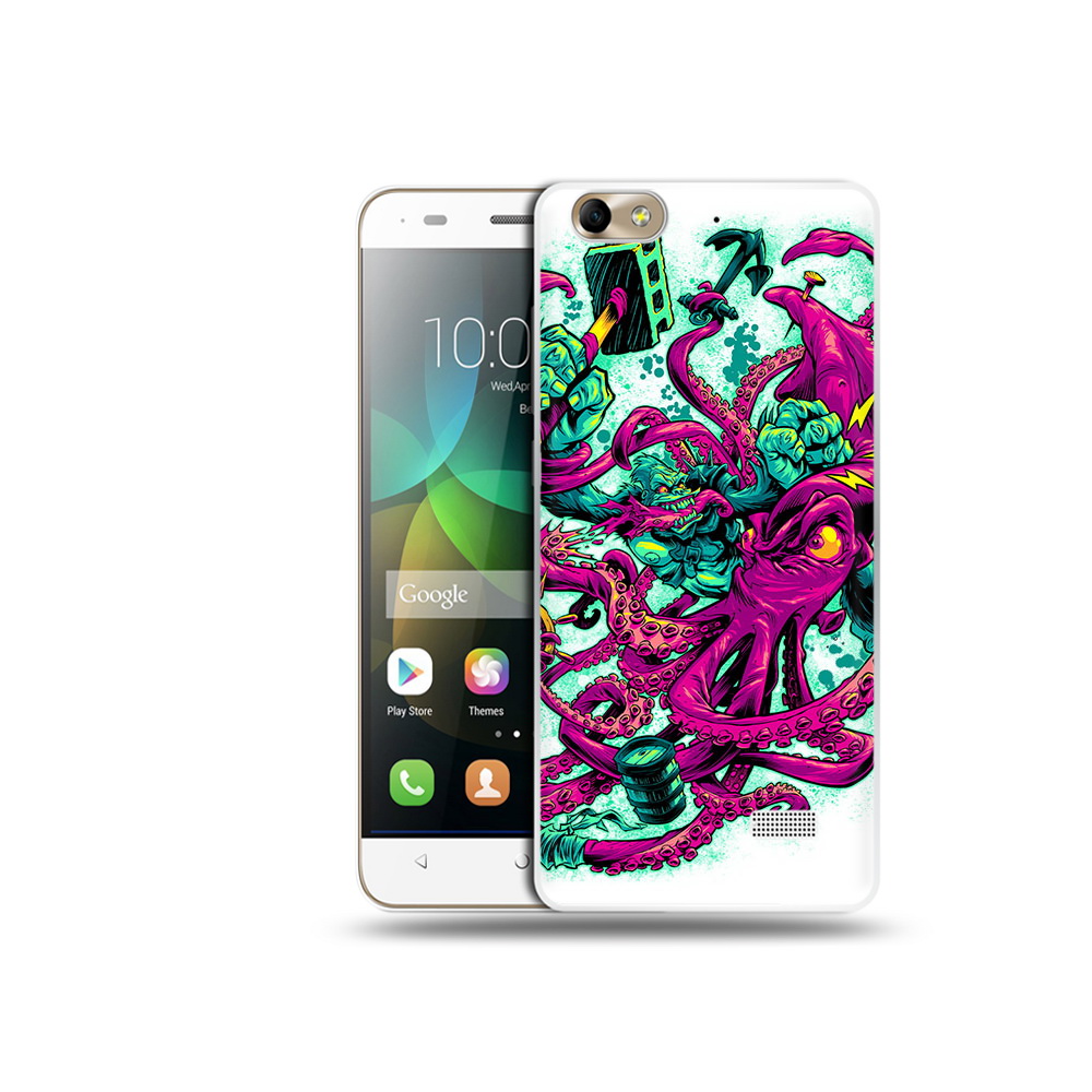 

Чехол MyPads Tocco для Honor 4C фиолетовый кракен (PT10946.43.657), Прозрачный, Tocco