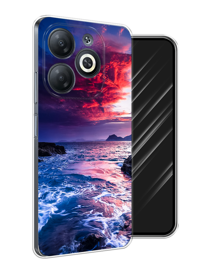 

Чехол Awog на Infinix Smart 8 "Волны 1", Розовый;синий, 3105150-1