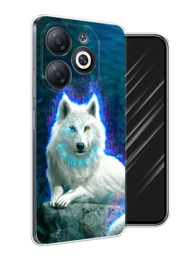 

Чехол Awog на Infinix Smart 8 "Белоснежный волк", Белый;зеленый;фиолетовый, 3105150-1
