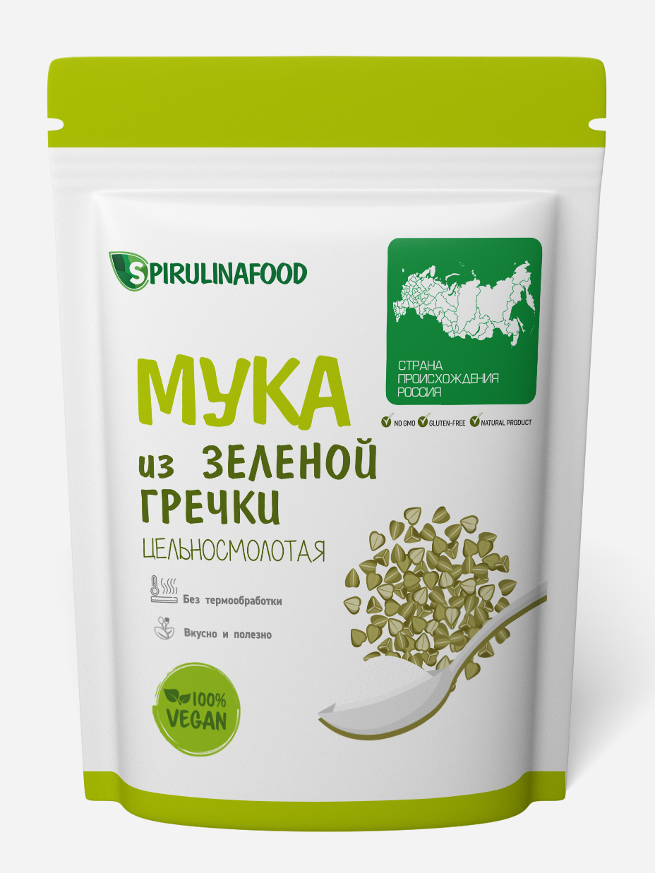 Мука из зеленой гречки, цельнозерновая, 1000 гр