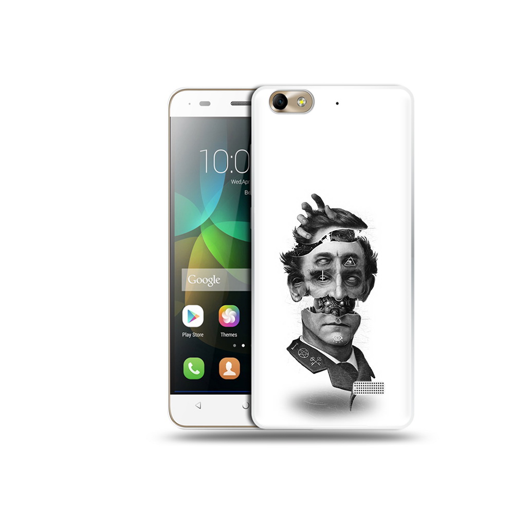 

Чехол MyPads Tocco для Honor 4C страшное лицо абстракция (PT10946.43.628), Прозрачный, Tocco