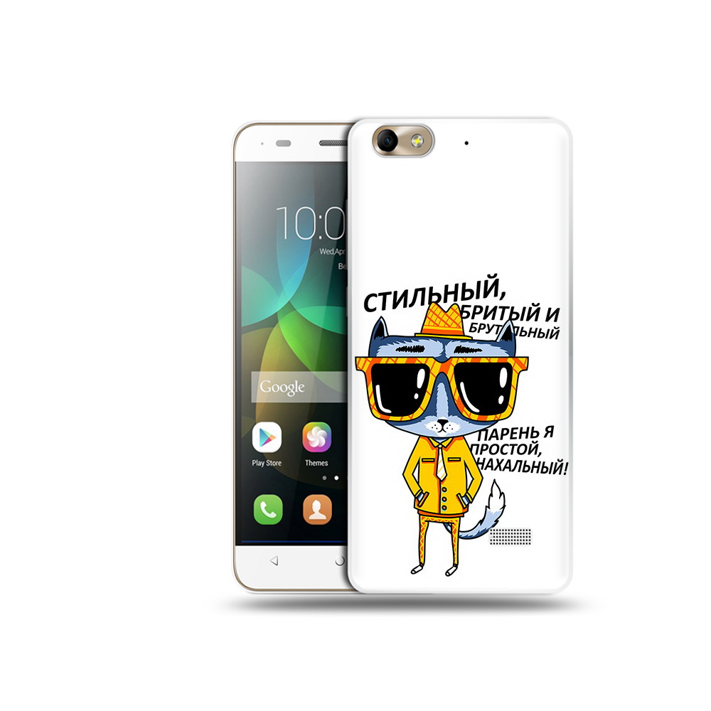 

Чехол MyPads Tocco для Honor 4C стильный кот (PT10946.43.625), Прозрачный, Tocco