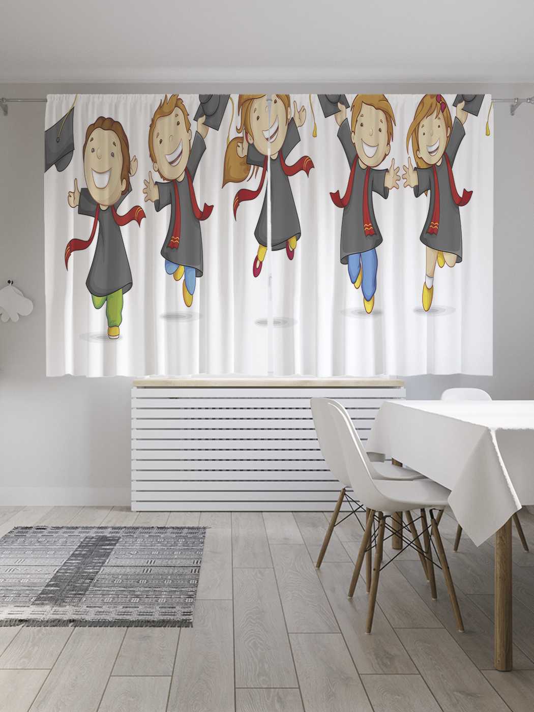 

Шторы JoyArty с фотопечатью "Веселые выпускники" из сатена, 290х180 см, Веселые выпускники