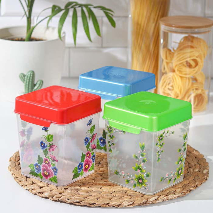 

Контейнер для сыпучих продуктов, 1,3 л, цвет МИКС