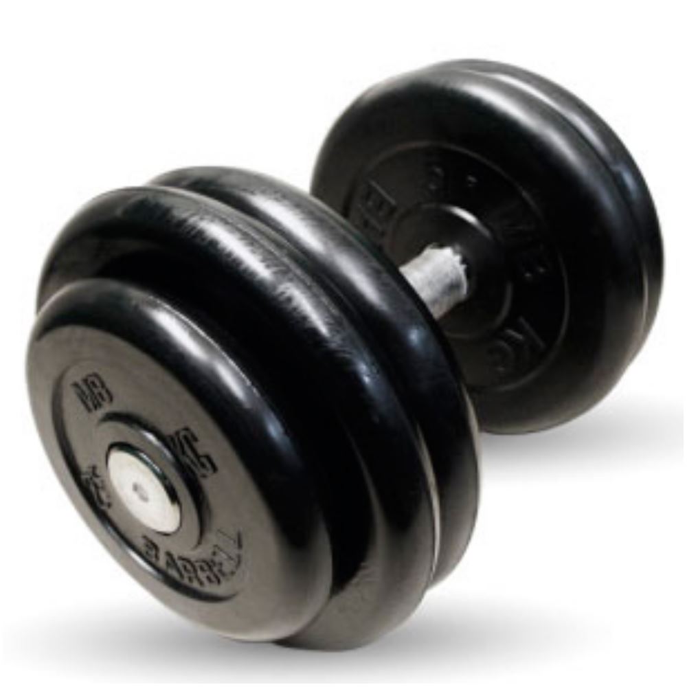 Неразборная гантель MB Barbell Профи 1 x 23,5 кг, черный