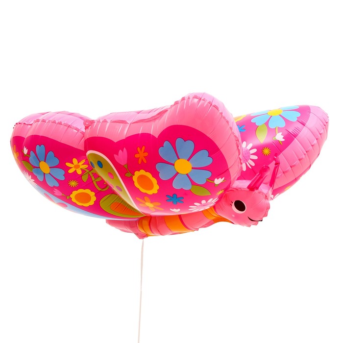 Страна Карнавалия Шар фольгированный 30 Розовая ажурная бабочка