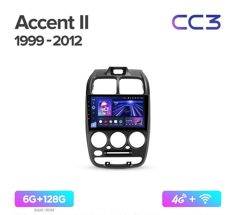 Магнитола TEYES CC3 6128ГБ HYUNDAI ACCENT 1999-2012 г 4189000₽