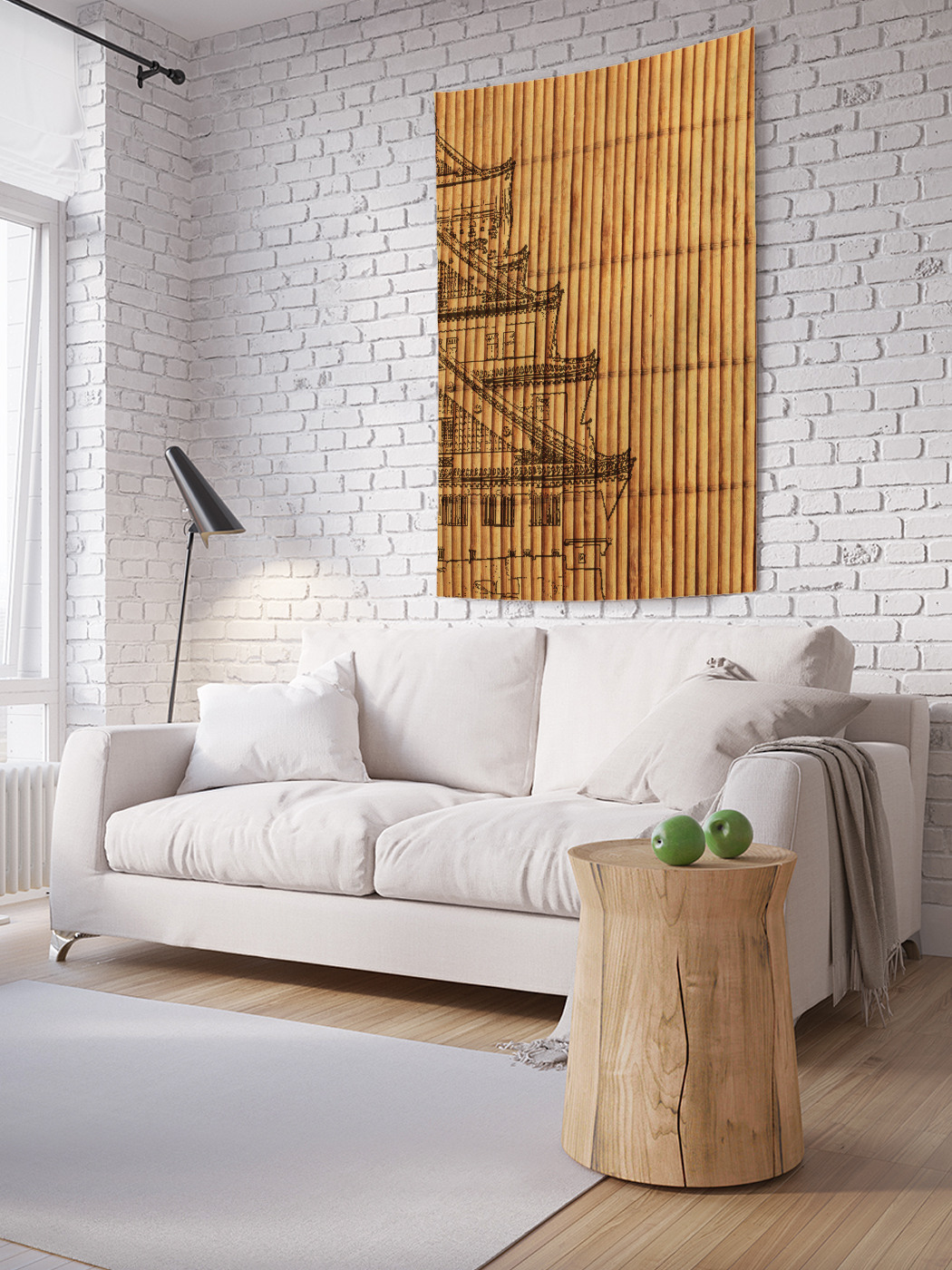 

Вертикальное фотопанно на стену JoyArty Храм на бамбуке 150x200 см, Храм на бамбуке