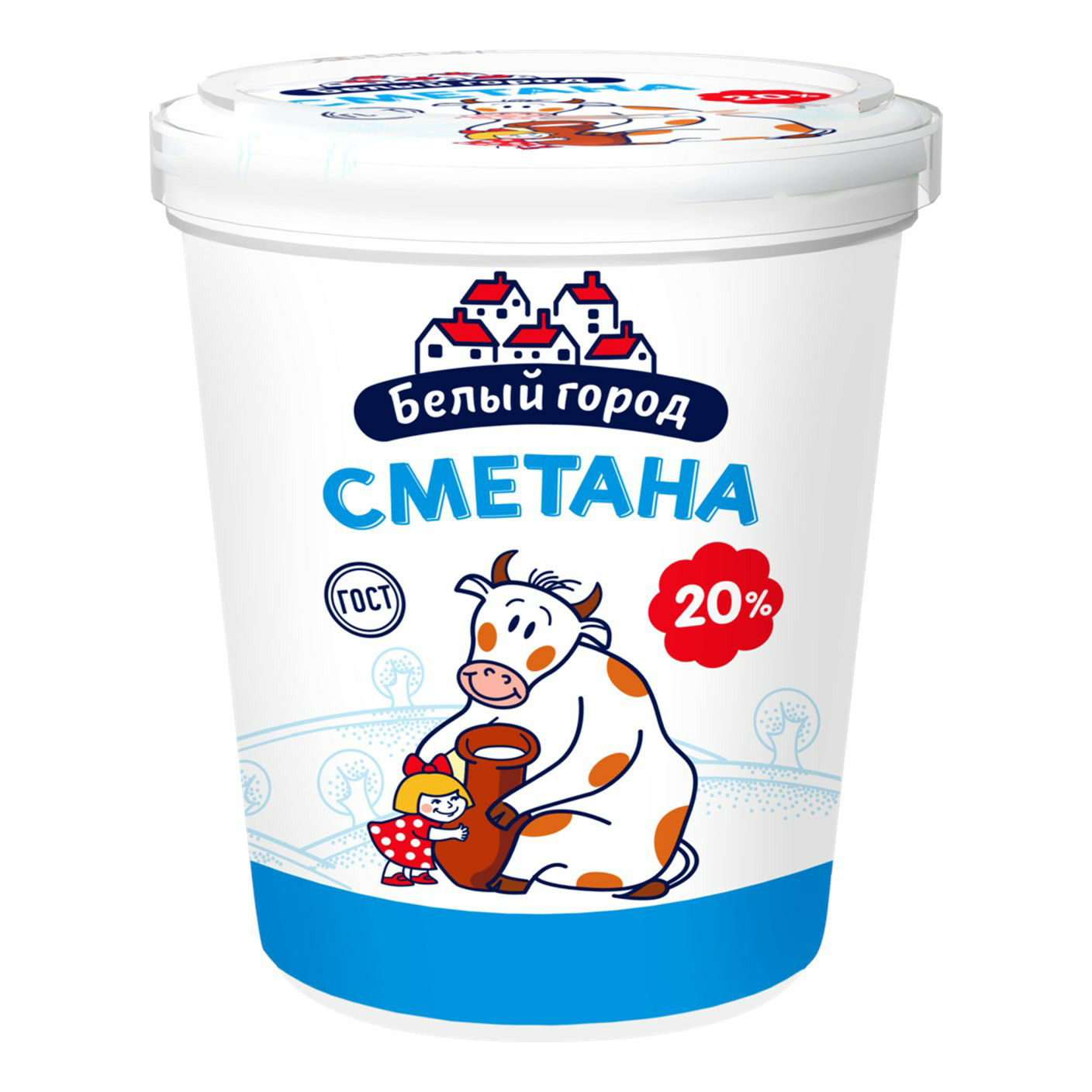 Сметана белый город 20% 375 гр