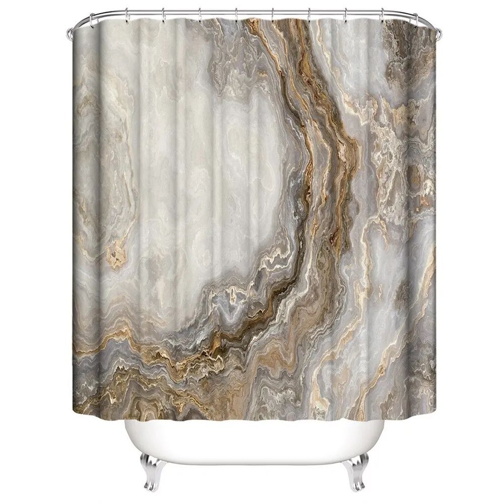 фото Штора для ванной carnation home fashions marble 180x200 brown