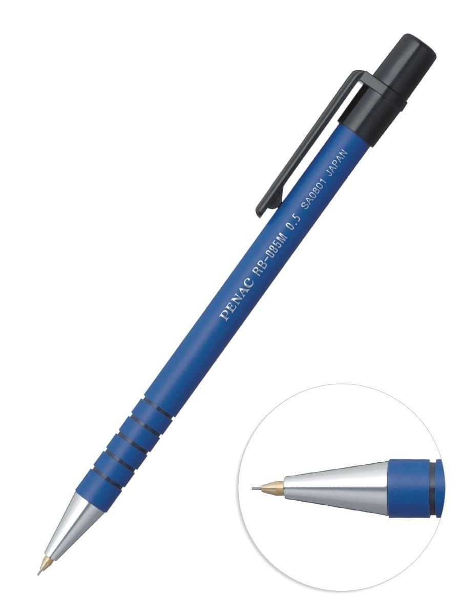 

Механический карандаш HB 0,5мм PENAC RB-085, корпус синий