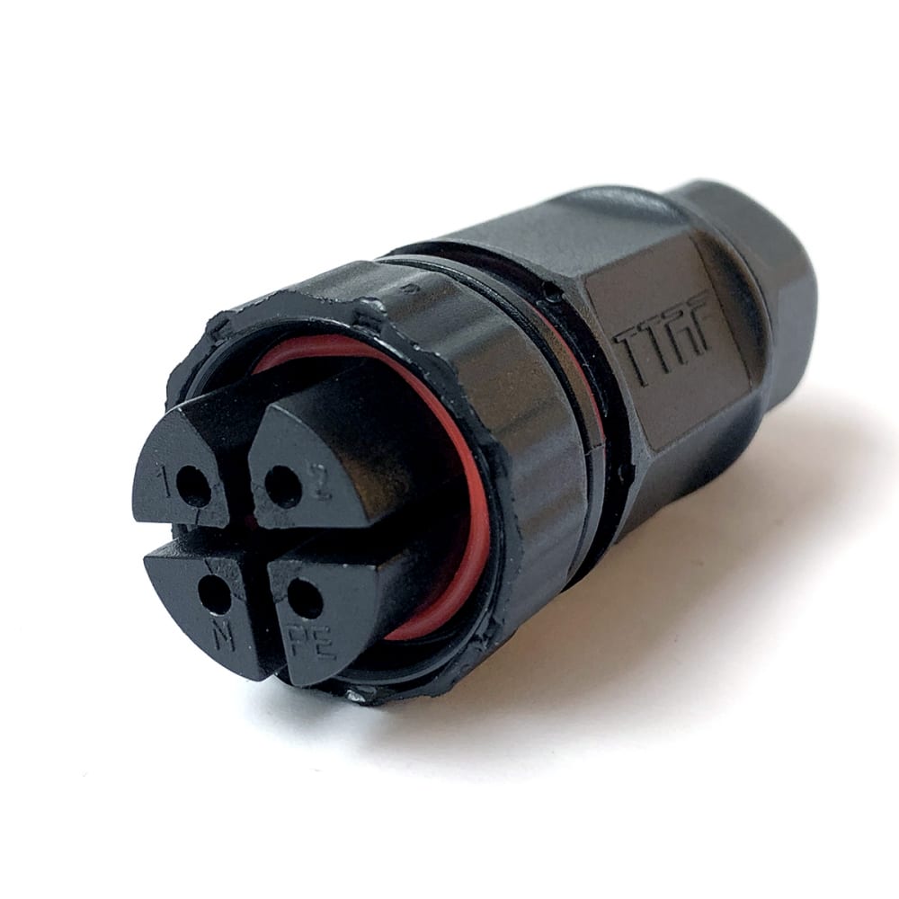 

TTAF Elektronik Разъем водостойкий 4-полюсный розетка 250V 20A IP68 WPF-0400M20, Черный