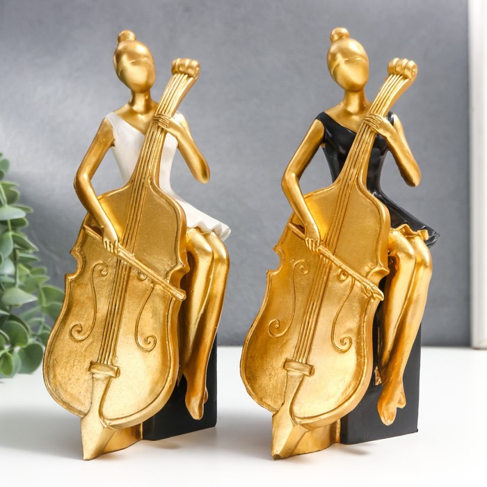 

Сувенир полистоун "Девушка с контробасом" МИКС 20,5х10,5х9 см