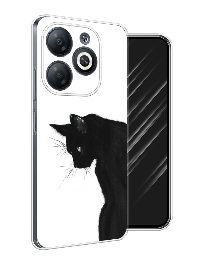 

Чехол Awog на Infinix Smart 8 "Black cat", Черный;белый, 3105150-1