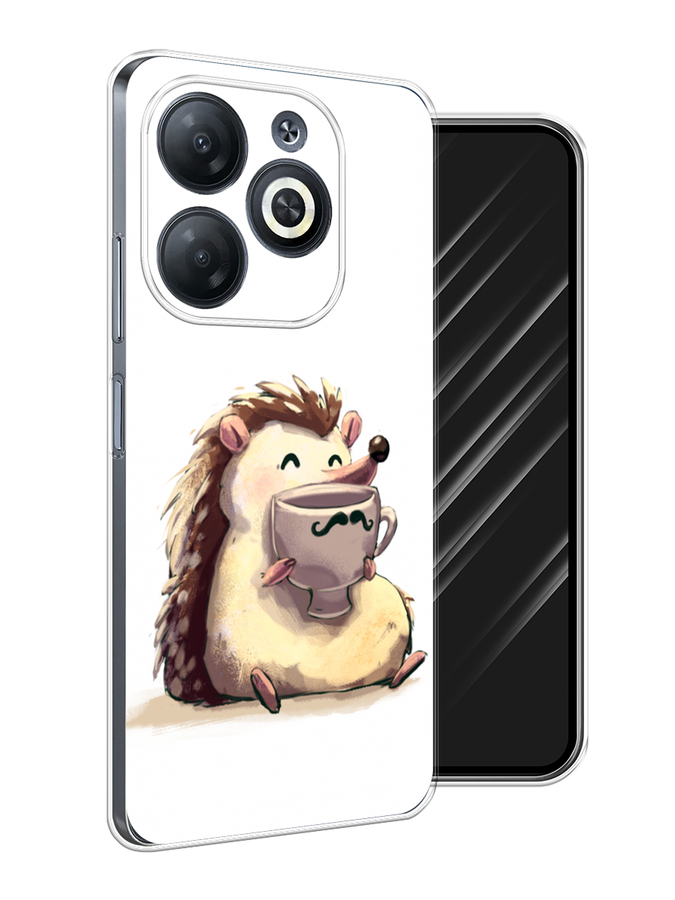 

Чехол Awog на Infinix Smart 8 "Еж кофеман", Белый;коричневый;бежевый, 3105150-1
