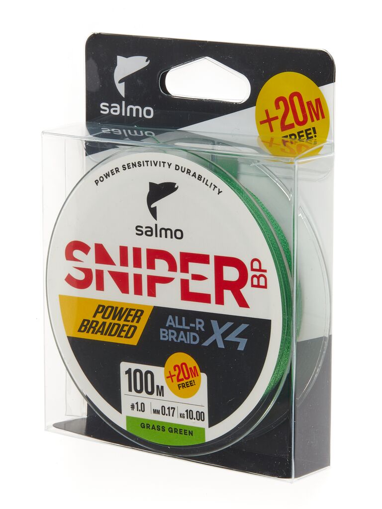 фото Леска плетёная salmo sniper bp all r braid х4 grass green 120/017