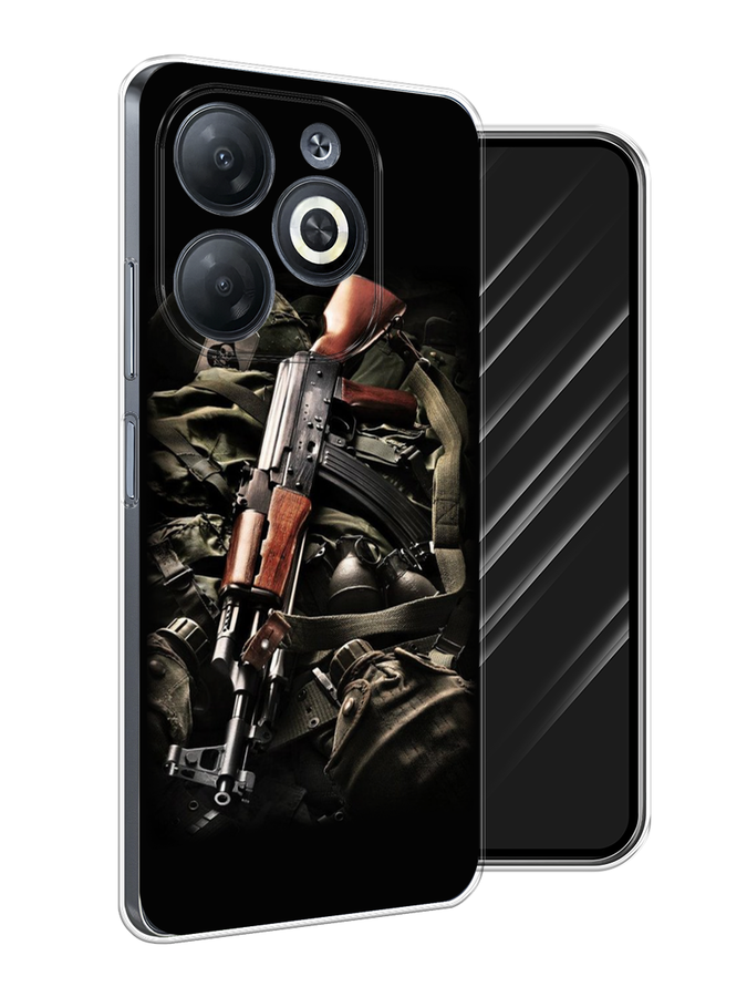 

Чехол Awog на Infinix Smart 8 "Автомат", Черный;коричневый;серый, 3105150-1