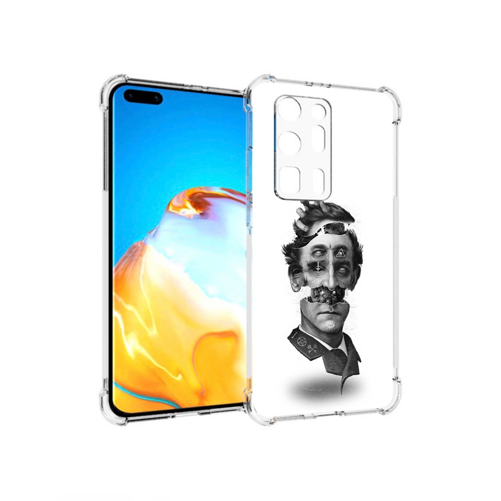 Чехол MyPads Tocco для Huawei P40 Pro+ страшное лицо абстракция