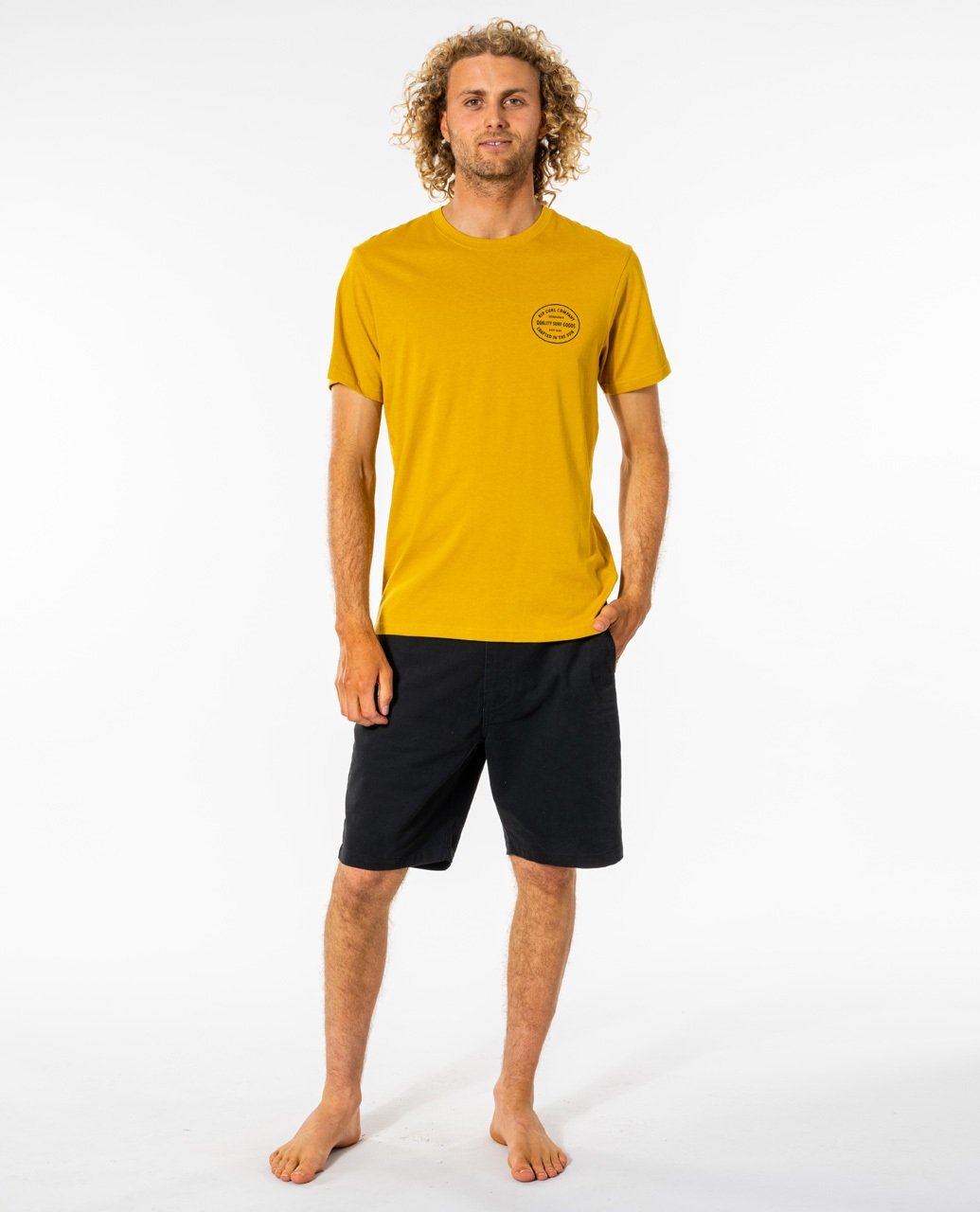 фото Футболка мужская rip curl trademark tee желтая m