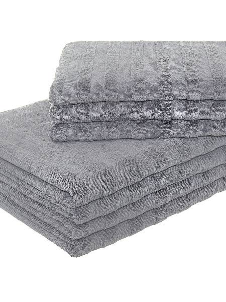 фото Полотенце банное отельное (70140; махра 450гр) strips graphite хлопковый край