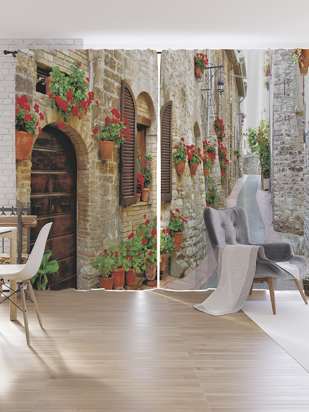 

Шторы под лён JoyArty "Цветочный символ", серия Oxford DeLux, 340х265 см, Цветочный символ