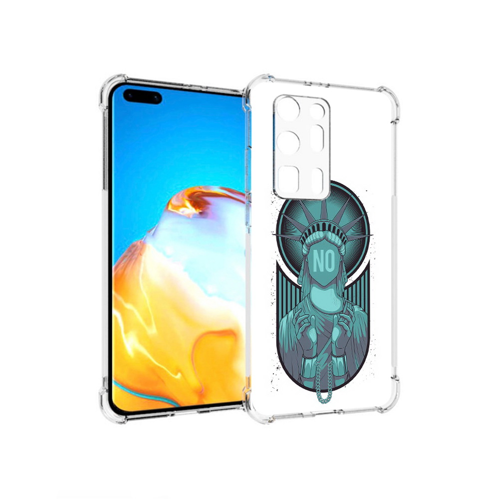 

Чехол MyPads Tocco для Huawei P40 Pro+ статуя свободы зеленый, Прозрачный, Tocco
