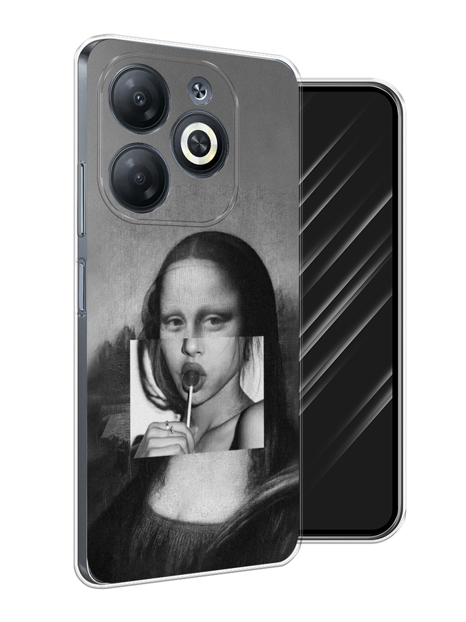 

Чехол Awog на Infinix Smart 8 "Mona Lisa sucking lollipop", Серый, 3105150-1