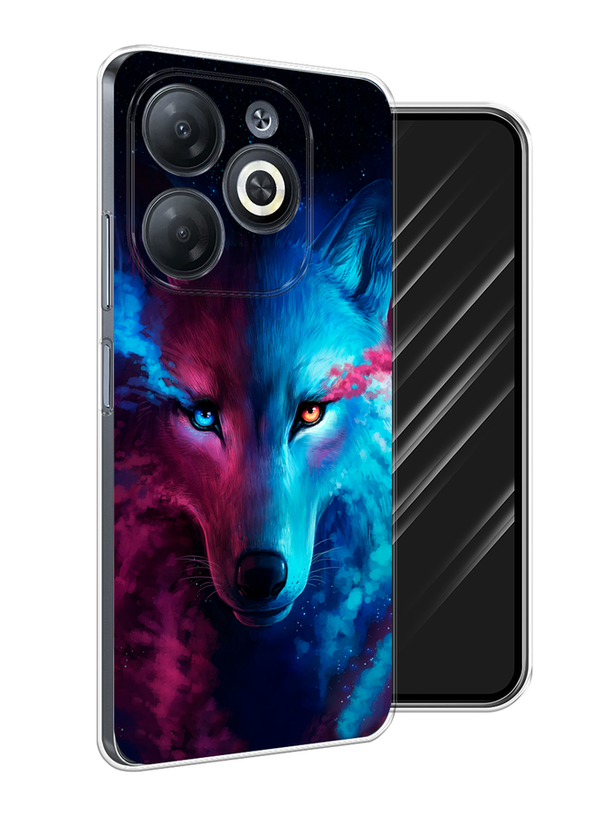 

Чехол Awog на Infinix Smart 8 "Волшебный волк", Голубой;розовый, 3105150-1