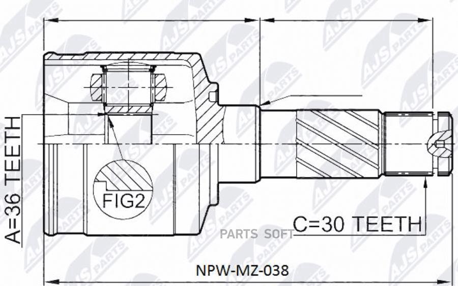 

Шрус Внутр. К-Кт Mazda Bt50 06-11, Ford Ranger Es 09- Правый