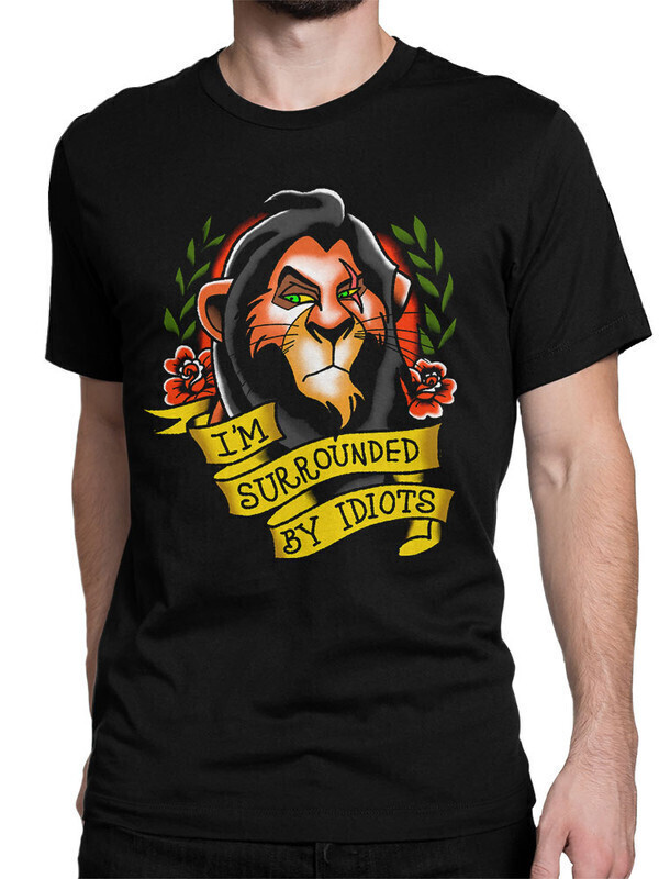 фото Футболка мужская dream shirts шрам "я окружен идиотами" 50009102 черная 3xl