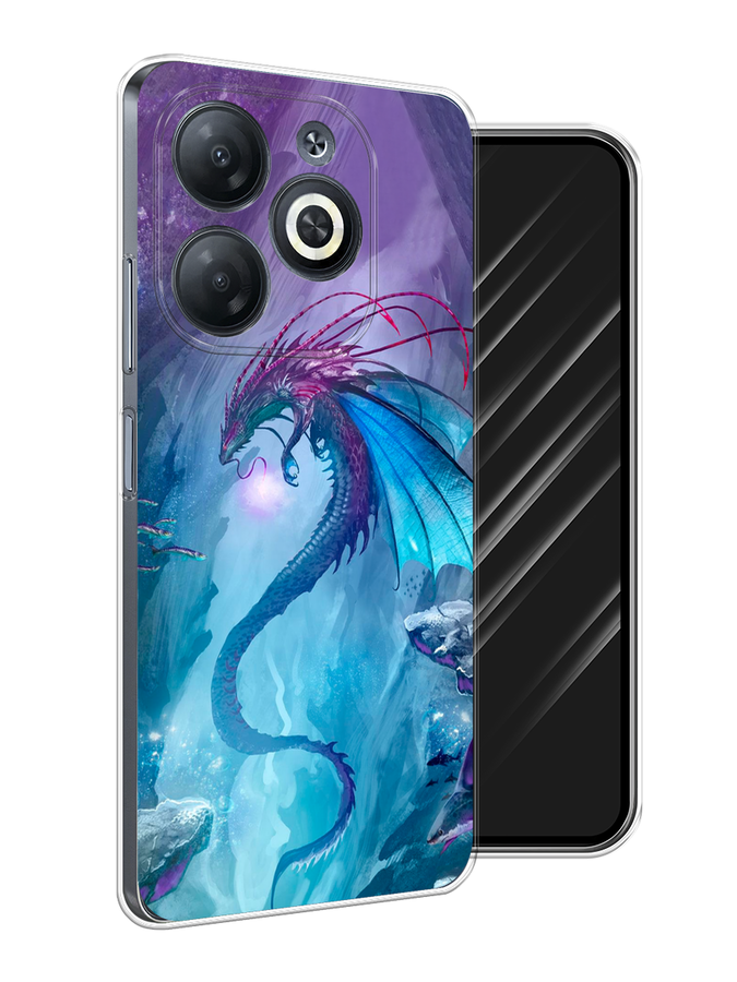 

Чехол Awog на Infinix Smart 8 "Водный дракон", Голубой;фиолетовый;синий, 3105150-1