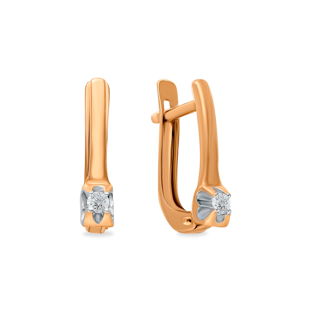 

Серьги из красного золота 585Gold 102007138, бриллиант, 102007138