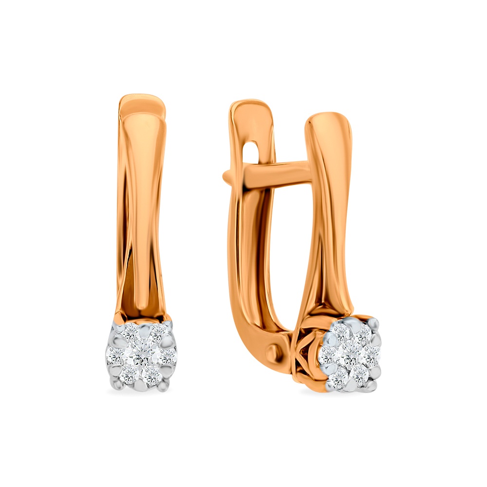 

Серьги из красного золота 585Gold 102007136, бриллиант, 102007136