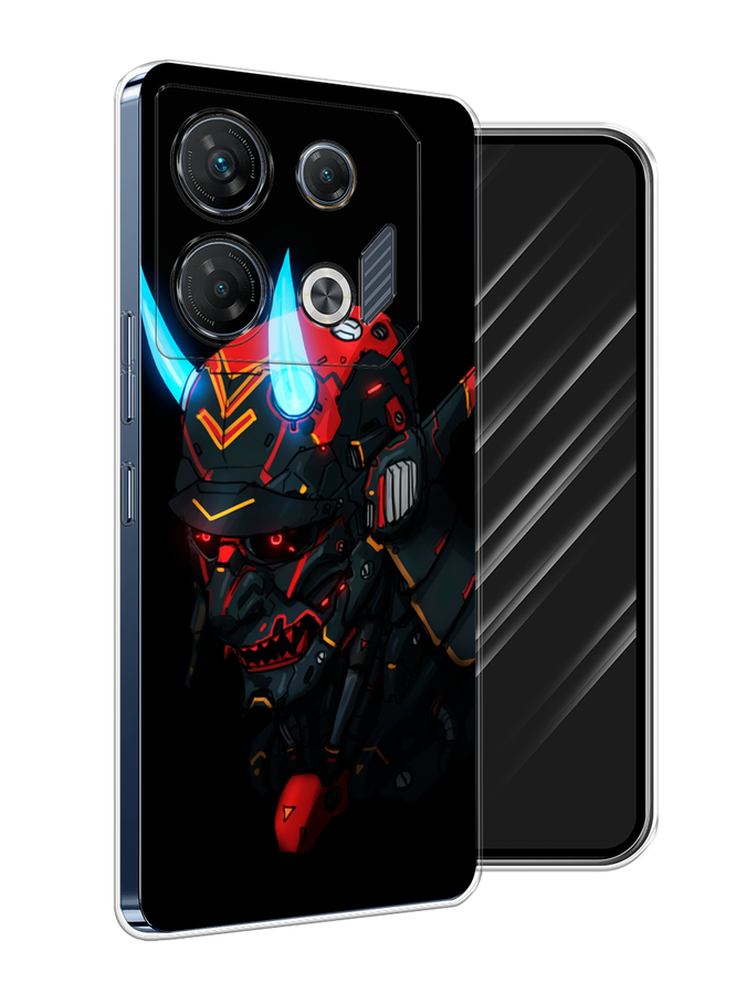

Чехол Awog на Infinix GT 10 Pro "Неоновый самурай", Черный;красный;голубой, 3104850-1
