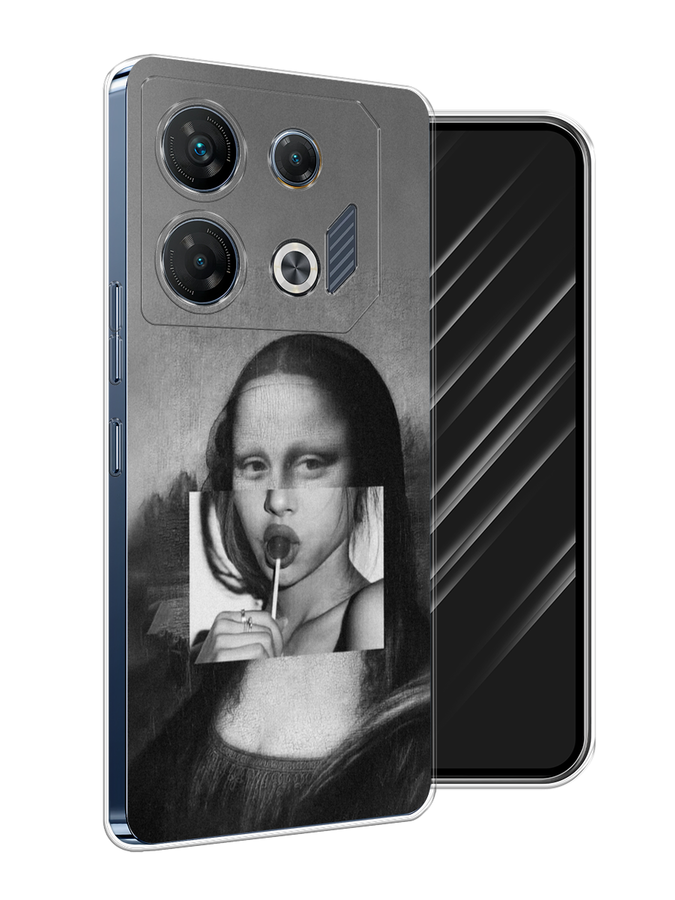 

Чехол Awog на Infinix GT 10 Pro "Mona Lisa sucking lollipop", Серый, 3104850-1