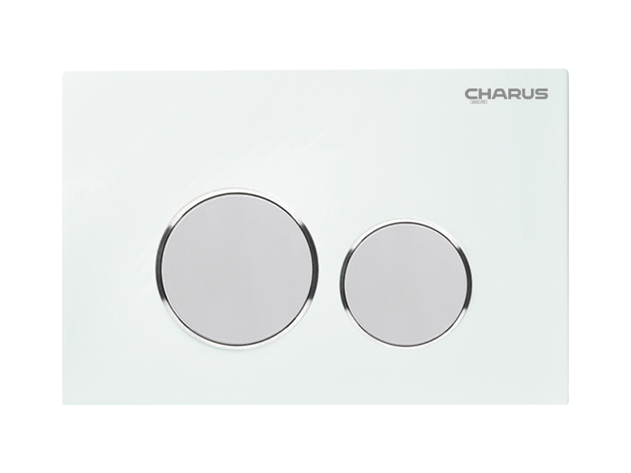 фото Панель смыва для унитаза charus bagliore, fp.330.white.10, белое глянцевое стекло