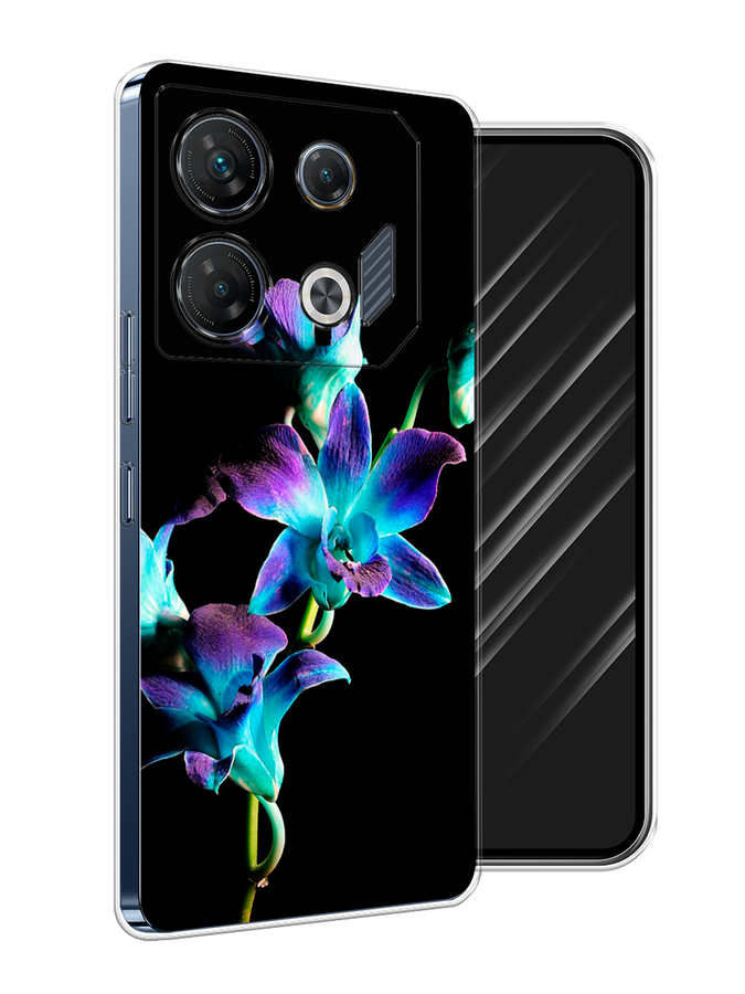 

Чехол Awog на Infinix GT 10 Pro "Синий цветок на черном", Черный;голубой;синий, 3104850-1