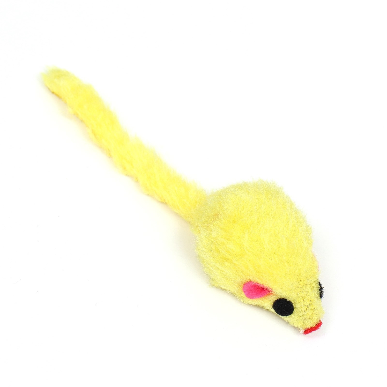 Игрушка для кошек Малая мышь меховая, жёлтая, 5 см