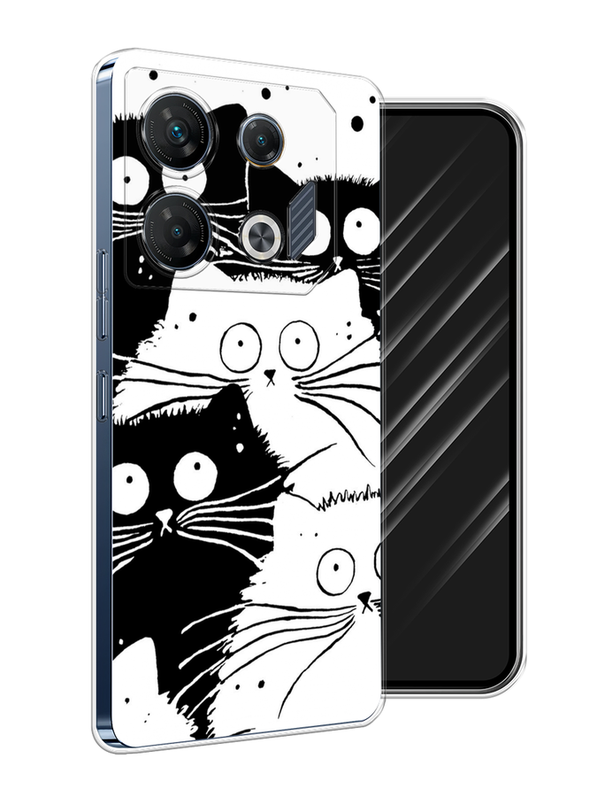 

Чехол Awog на Infinix GT 10 Pro "Коты черно-белые", Черный;белый, 3104850-1