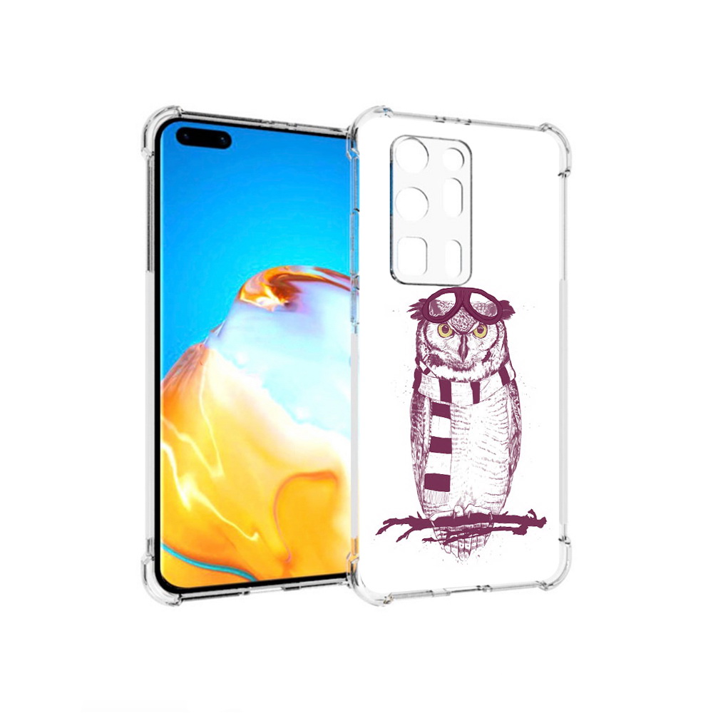 

Чехол MyPads Tocco для Huawei P40 Pro+ сова-летчик, Прозрачный, Tocco