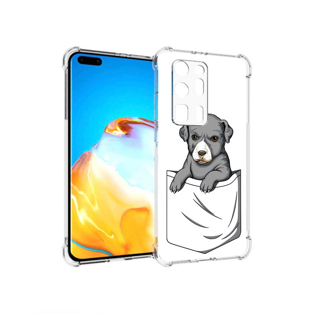 

Чехол MyPads Tocco для Huawei P40 Pro+ собачка в кармане, Прозрачный, Tocco